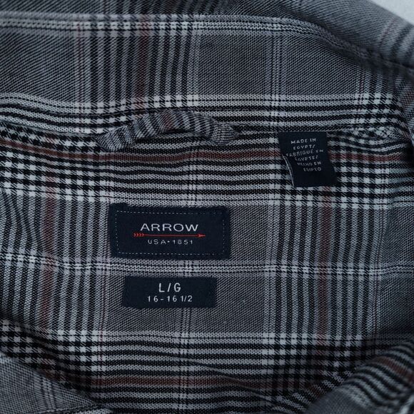 Arrow Tartan Flannel Casual Button Up Shirt Mens Size Large L Gray - Picture 3 of 7